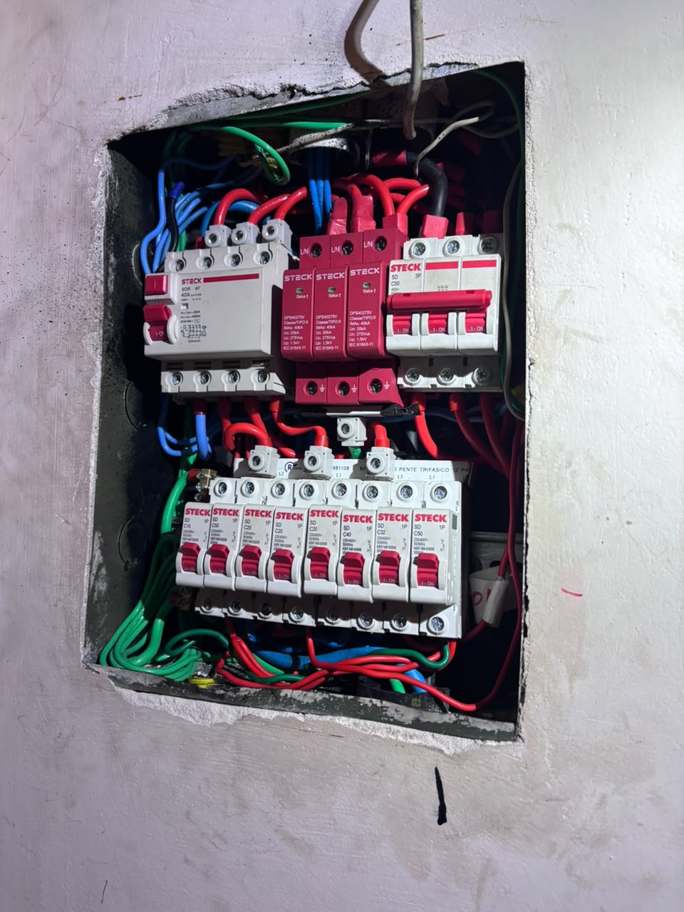 Quadro de distribuição depois